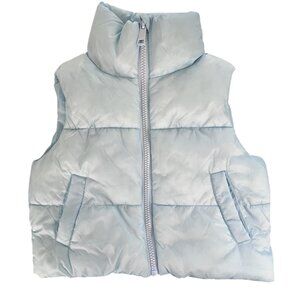 Art Class Girls 8 Puffer Vest Blue Insulated Quilted Lined Pockets Outerwear Zip